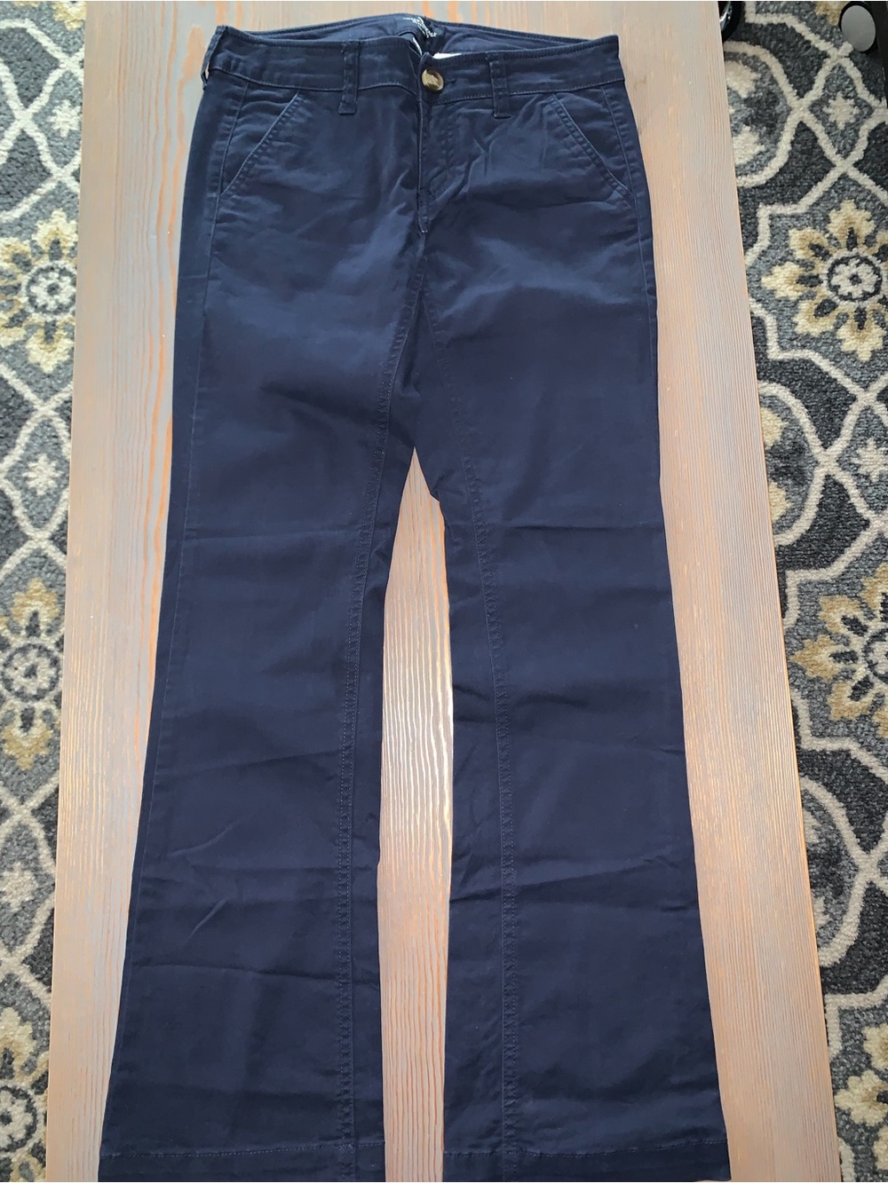 American Eagle Outfitters Navy Blue Stretch Kick Bootcut Pants